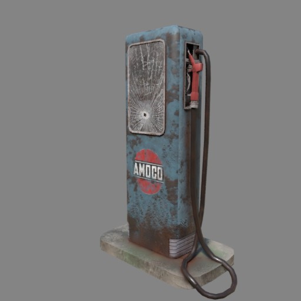 Old gas pump (Game ready) preview image 2
